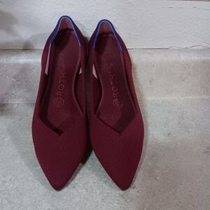 Rothy's Women's Size 7 The Point Toe Flats in Cherry Red Slip On